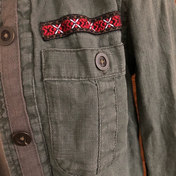 Olive Green Sweater Button up - Picture 2 of 4